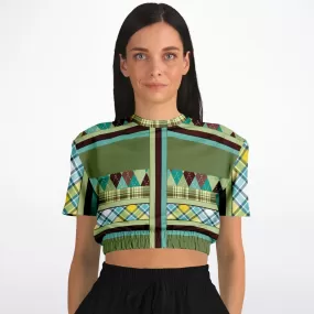 Hypnotic Zen Short Sleeve Cropped Eco-Poly Sweater