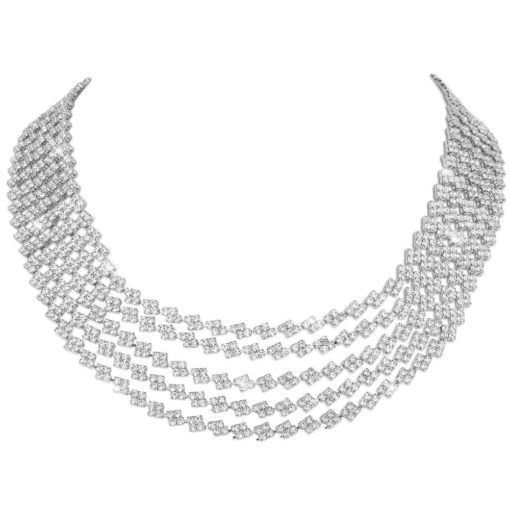 Ice Extravaganza Rhodium Necklace