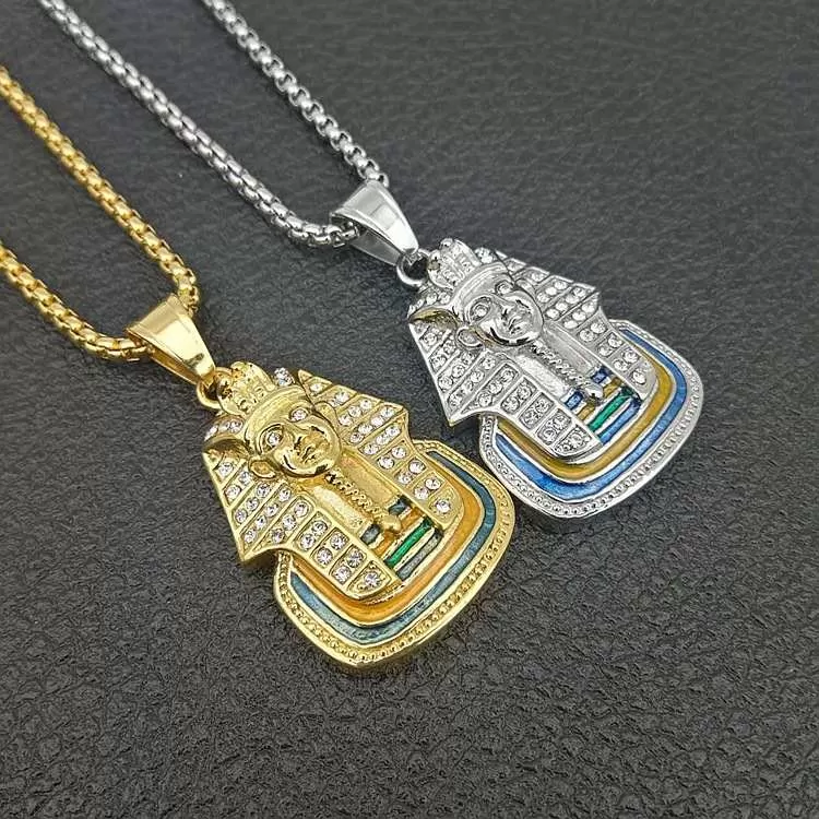 Iced Egyptian Pharaohst Enamel  Pendant