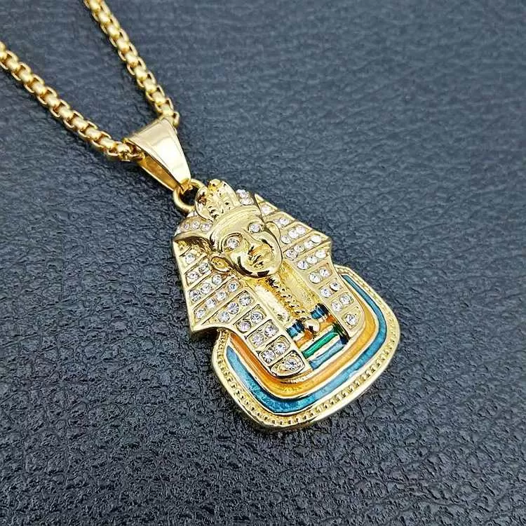 Iced Egyptian Pharaohst Enamel  Pendant