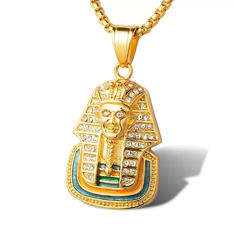 Iced Egyptian Pharaohst Enamel  Pendant