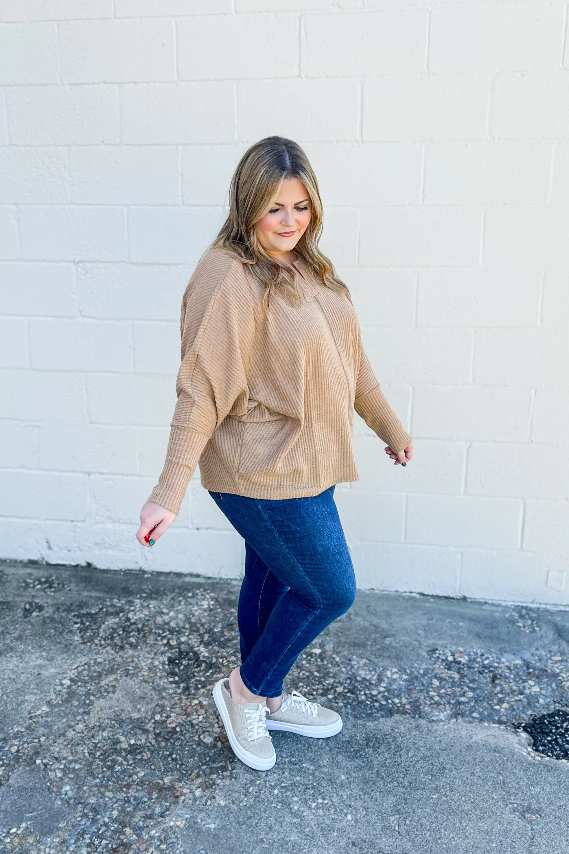 In Loving Arms Dolman Top, Camel