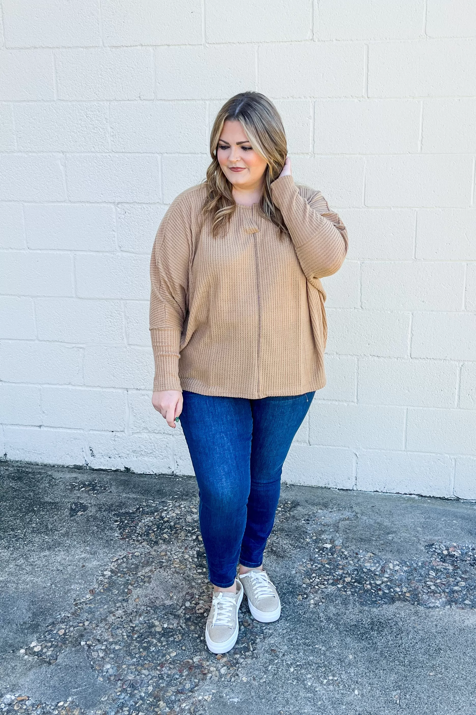 In Loving Arms Dolman Top, Camel