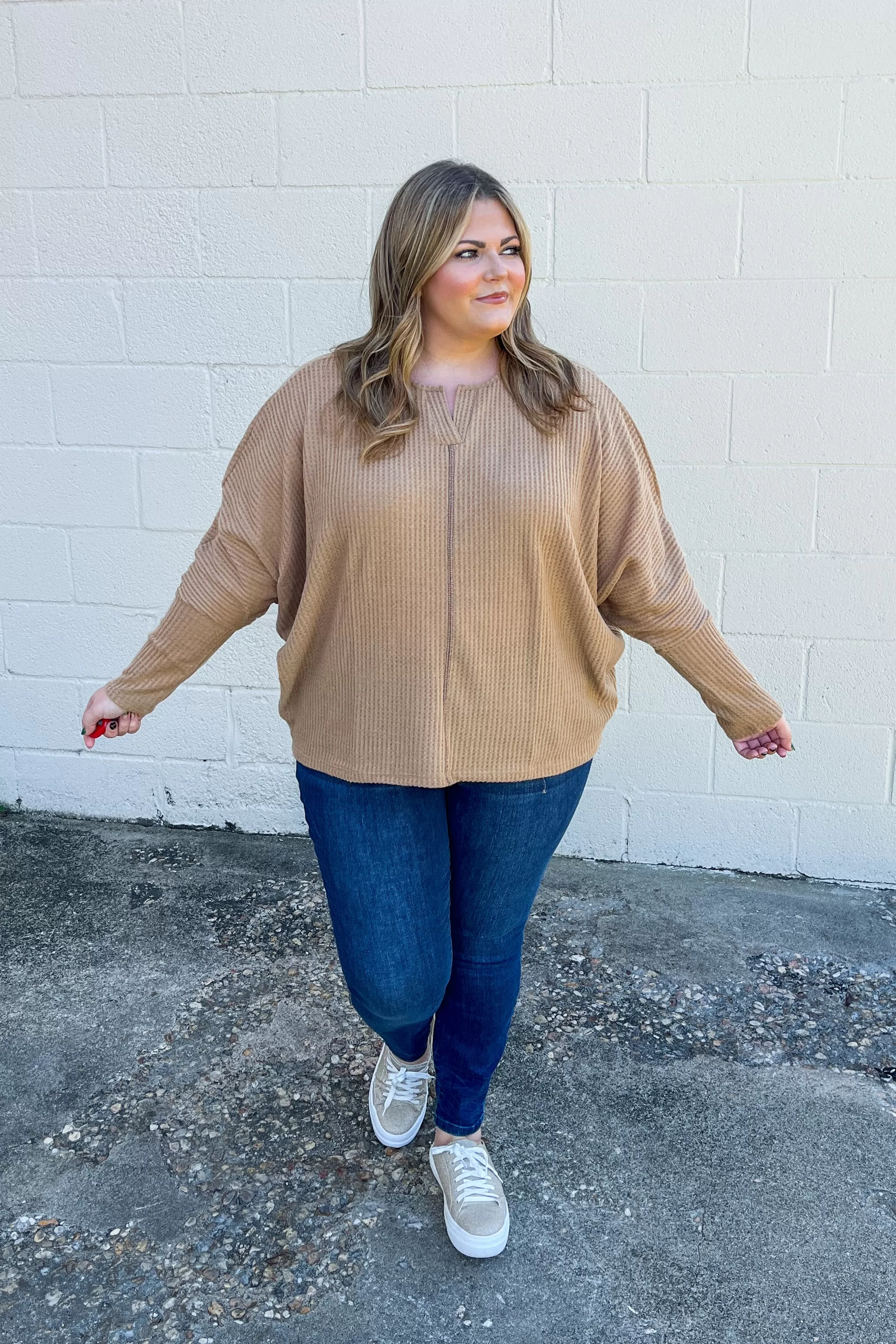 In Loving Arms Dolman Top, Camel