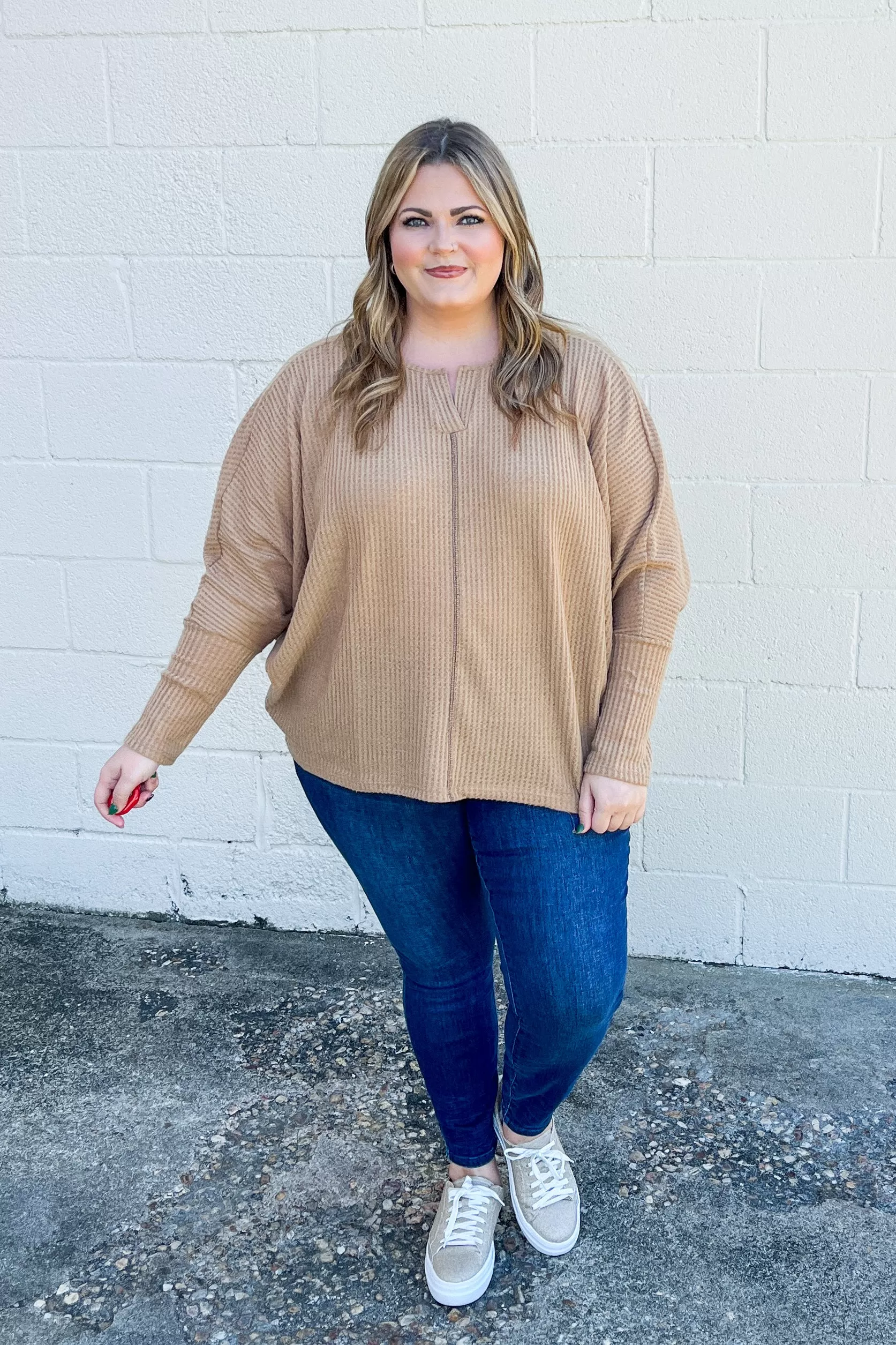 In Loving Arms Dolman Top, Camel