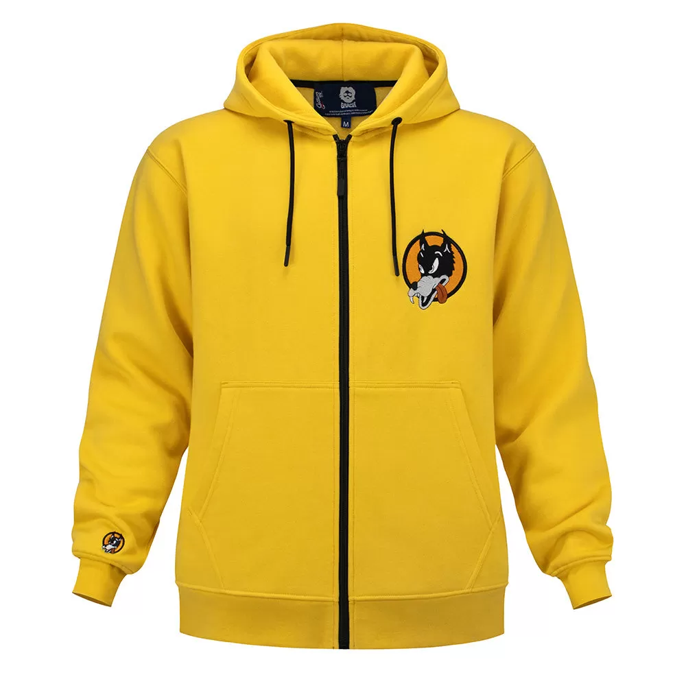 Jerry Garcia Wolf Zip-Up Hoodie in Yellow