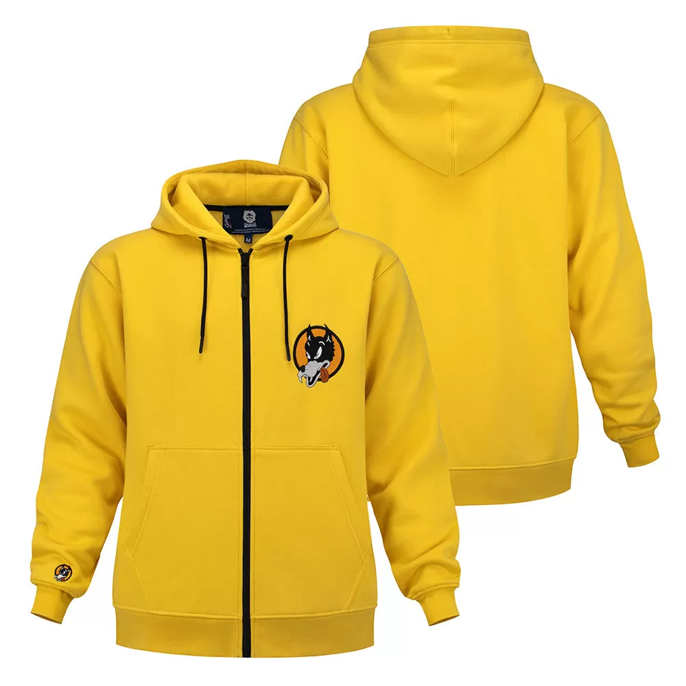 Jerry Garcia Wolf Zip-Up Hoodie in Yellow