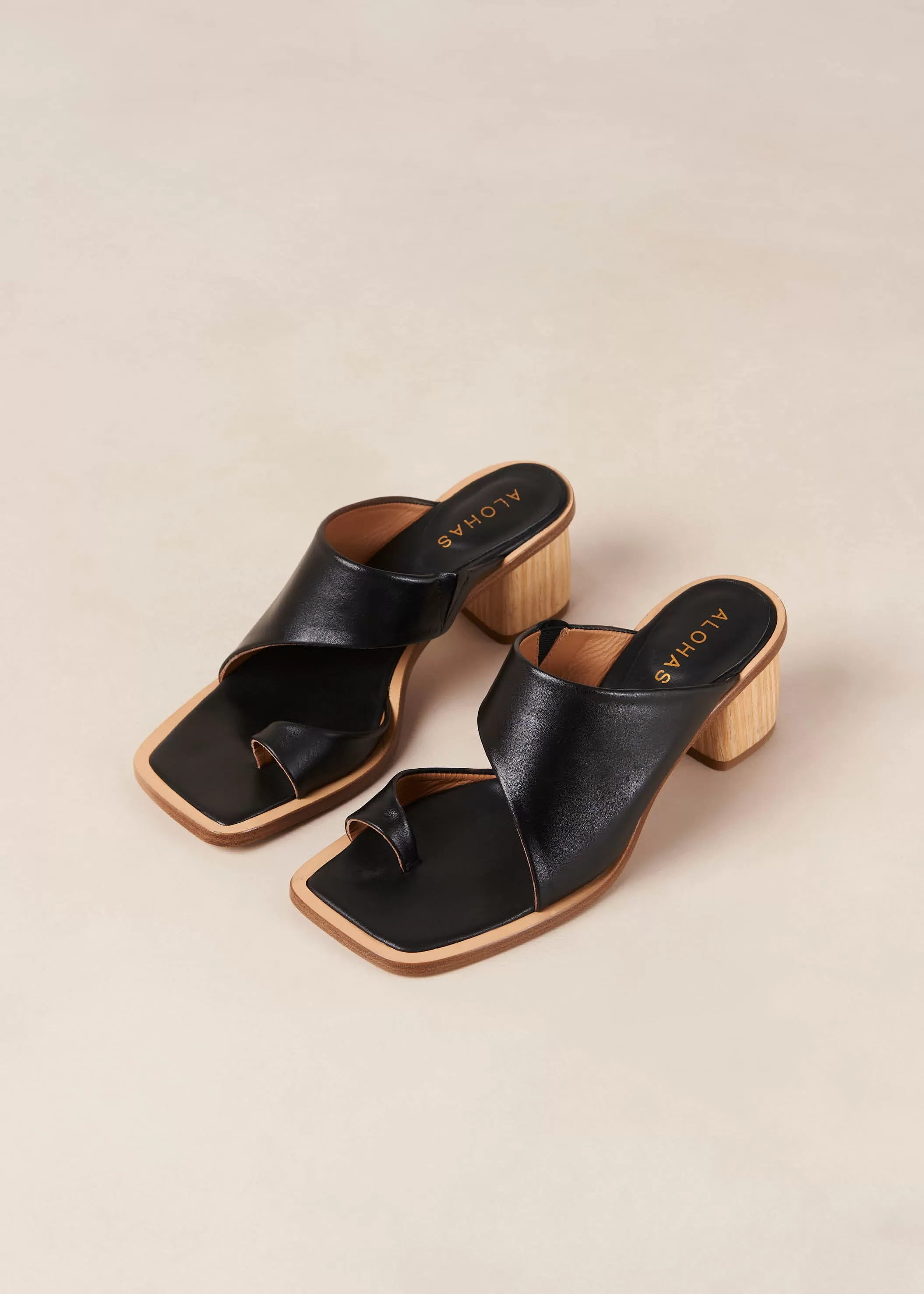 Josie Black Leather Sandals