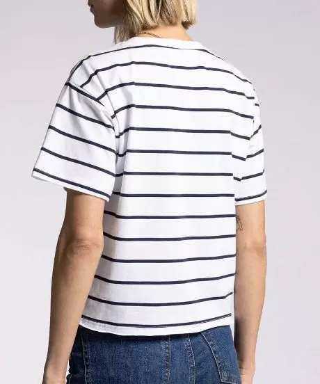 Katelin Tee - White/Navy Stripe