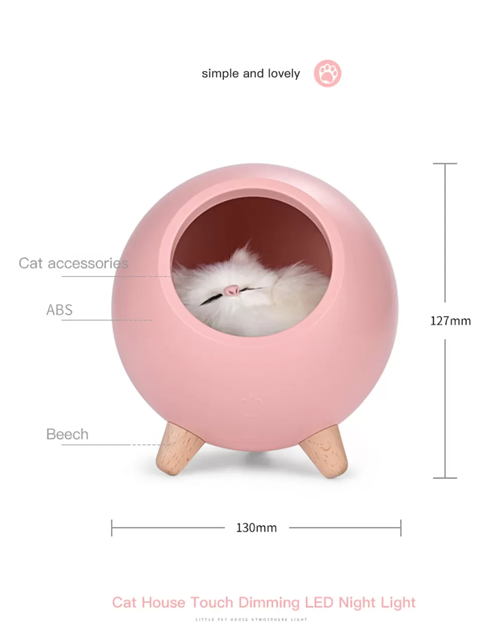 Kawaii Cat House Night Lamp (Chargeable)