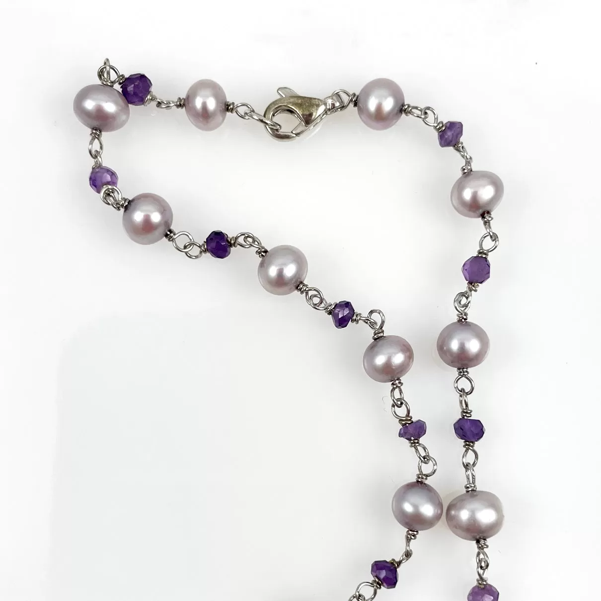 Lavender Freshwater Pearl & Amethyst Necklace