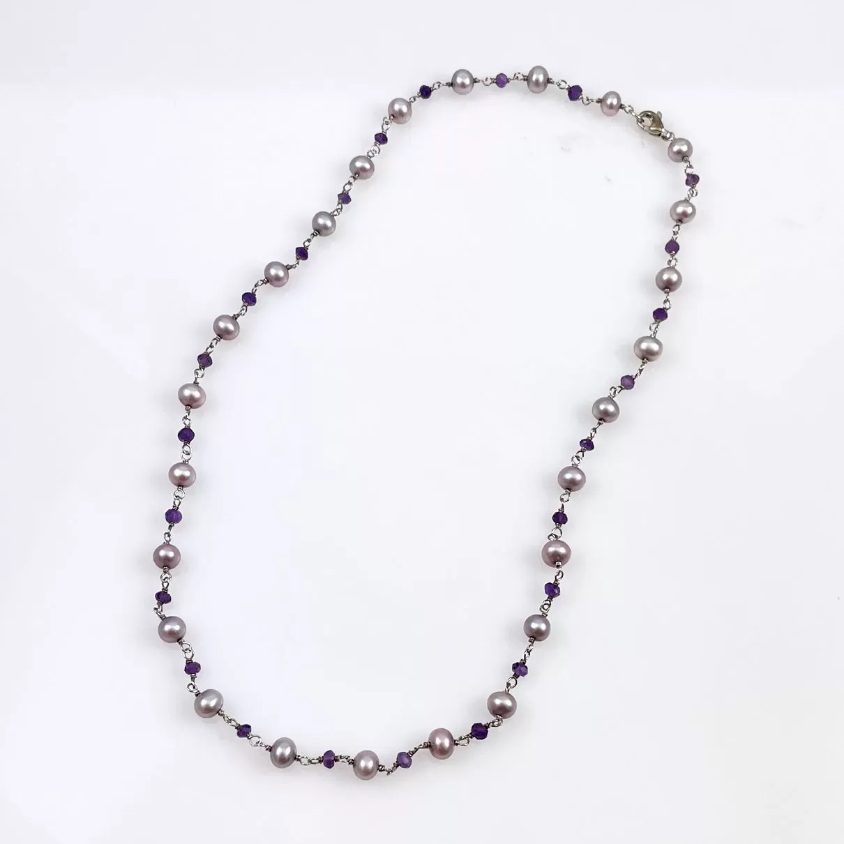 Lavender Freshwater Pearl & Amethyst Necklace