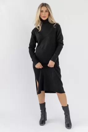 Lorene Black Sweater Midi Dress - Final Sale