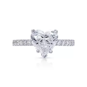 LOVE 2 Carat Heart Shaped Lab Grown Diamond Engagement Ring  IGI Certified