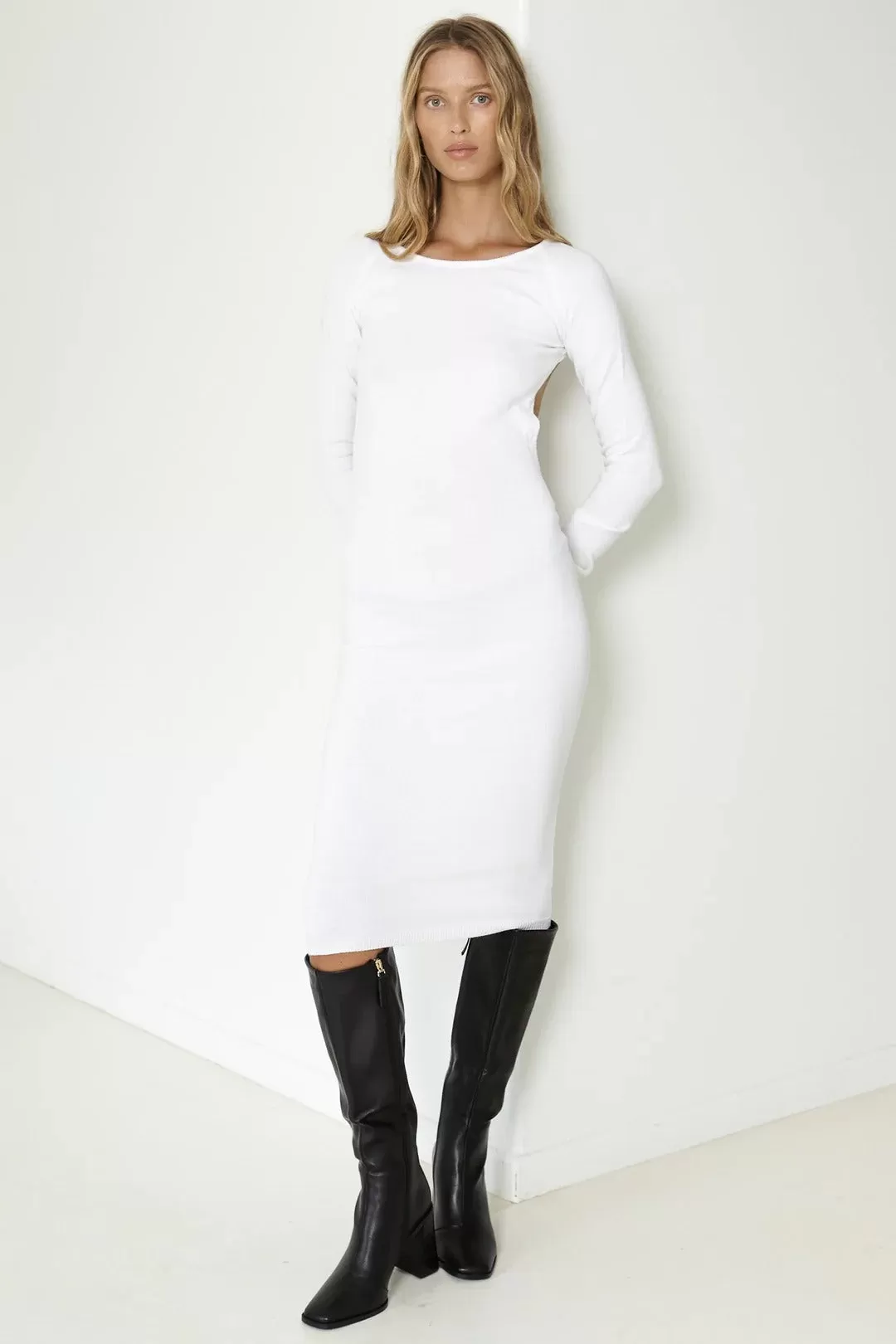 Mabel Midi Dress - White