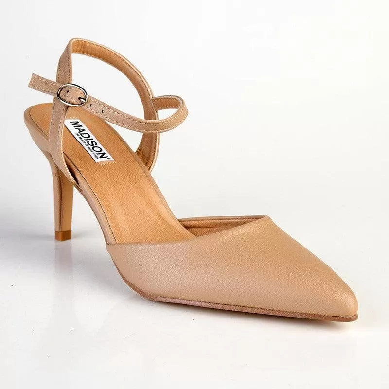 Madison Dina 2 Slingback With Ankle Tie - Nude