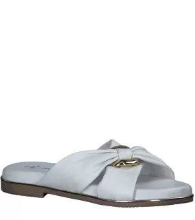 Marco Tozzi Womens White Crossover Leather Sandal - 2-27133-42