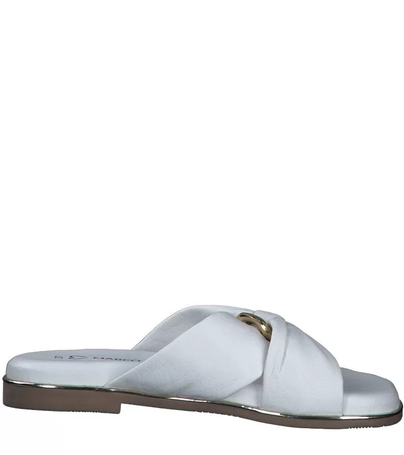 Marco Tozzi Womens White Crossover Leather Sandal - 2-27133-42