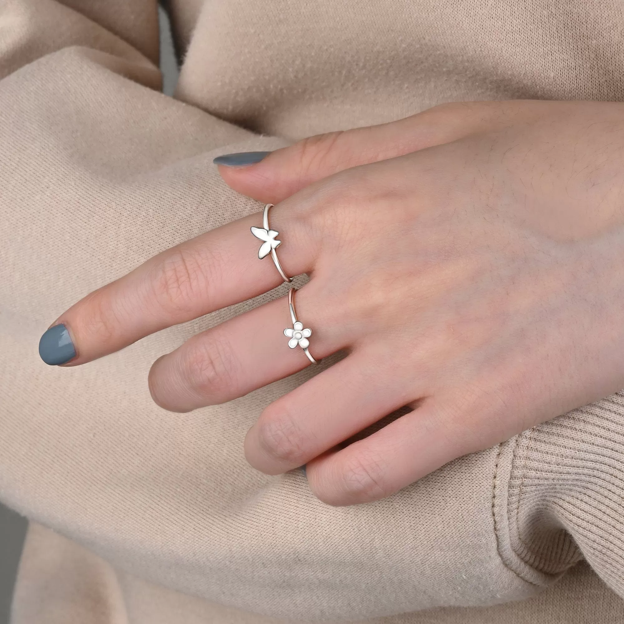 Mini Butterfly Ring Sterling Silver