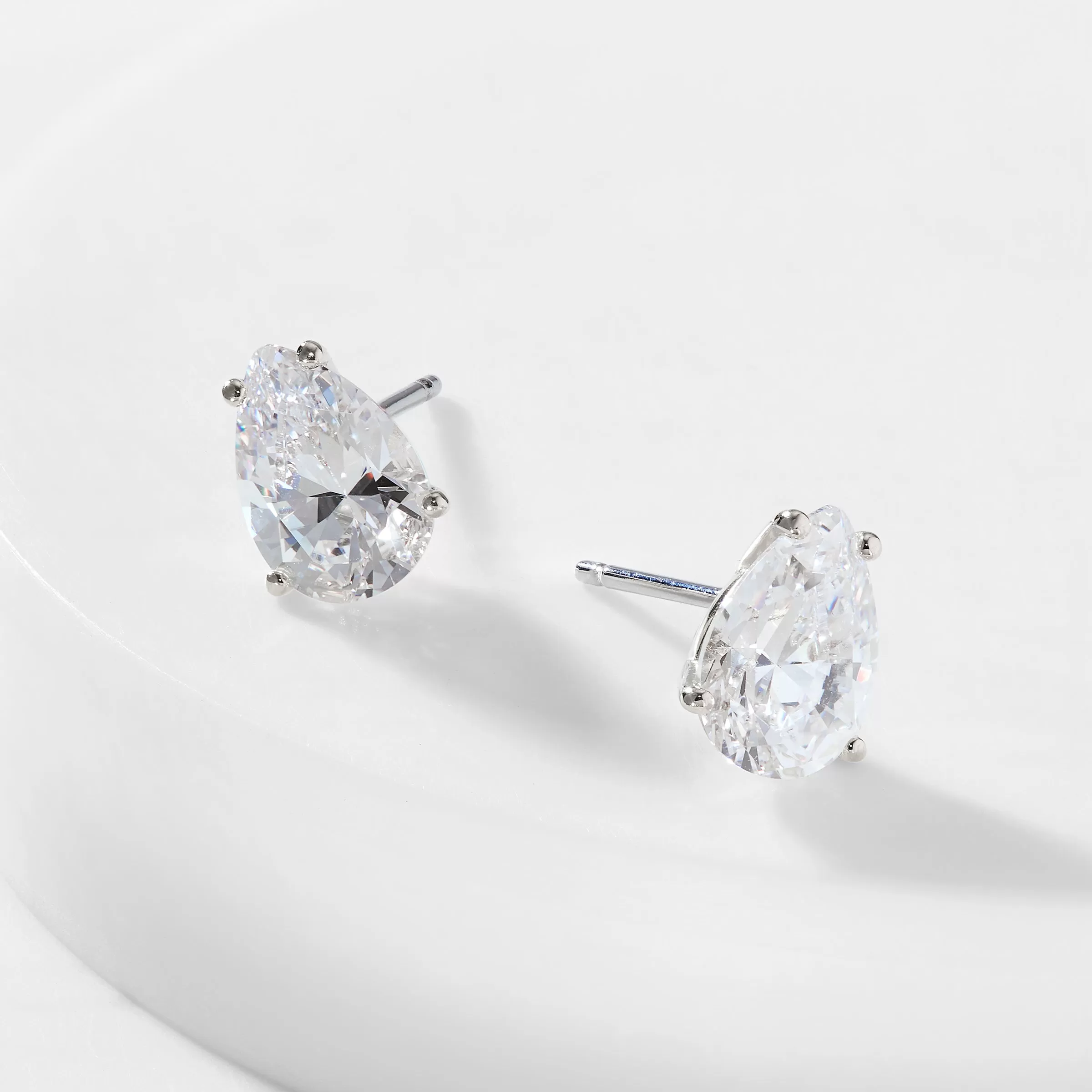 MODERN LOVE LARGE PEAR CZ STUD EARRINGS