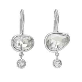 Molina Rose Cut Sapphire White Gold Earrings