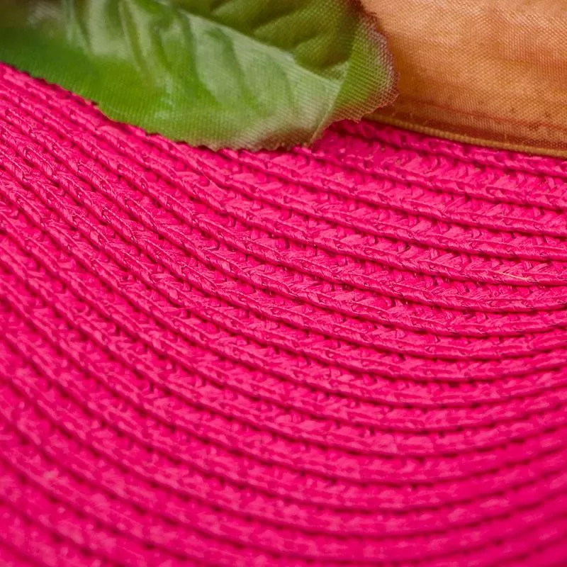 Mother-Daughter Floppy Large Brim Straw Sun Hat with Flowers