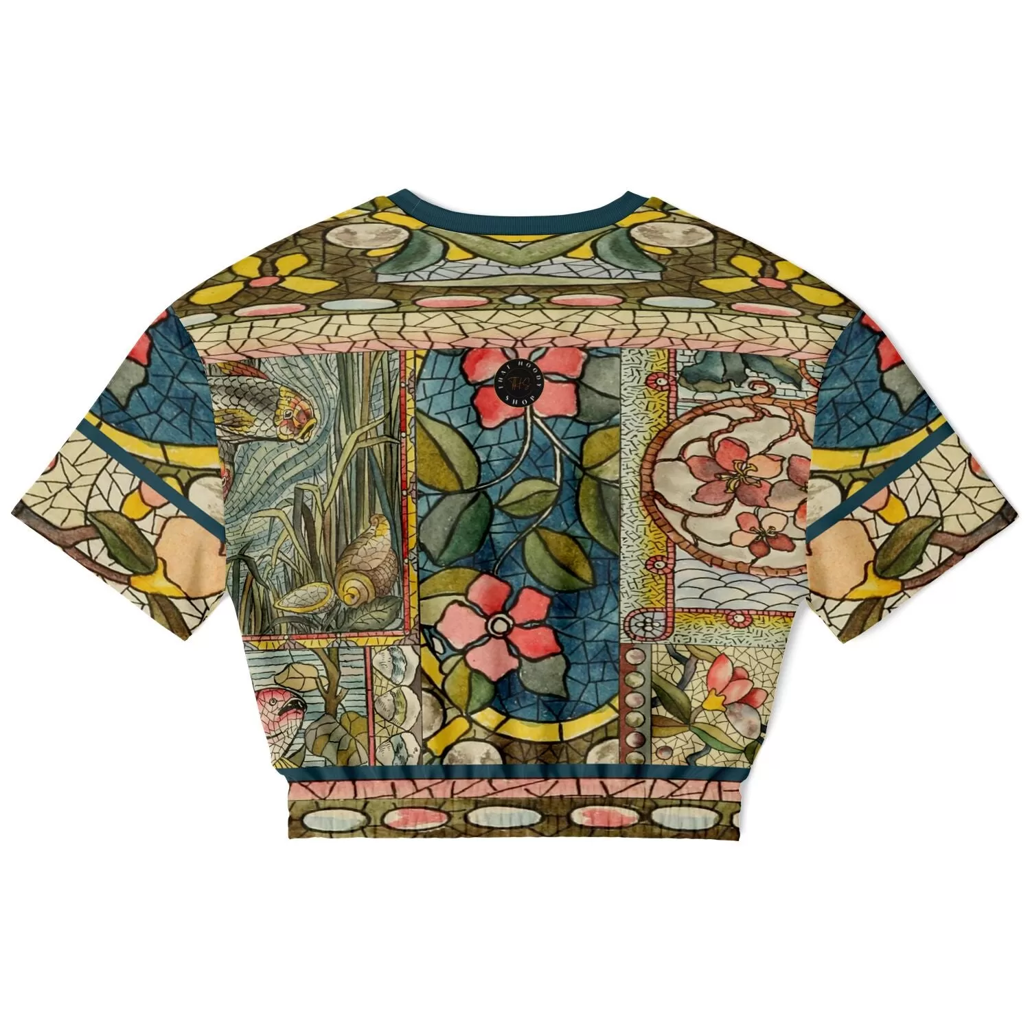 My Mosaic Life Short Sleeve Cropped Eco-Poly Sweater