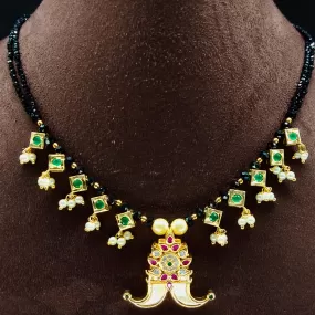 Nallapusalu Chain With Puligoru Pendant By Asp Fashion Jewellery