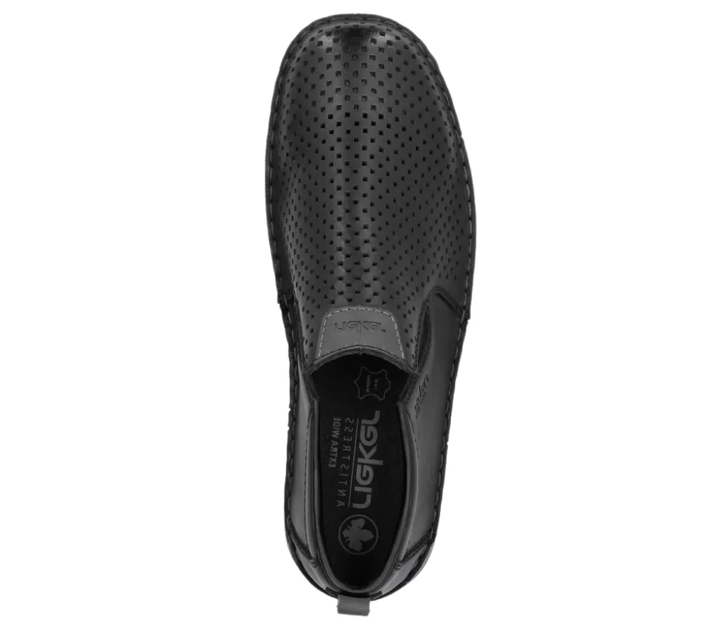 Pantofi casual, barbati, RIEKER, ANTISTRESS, 05457-00 negru, piele naturala