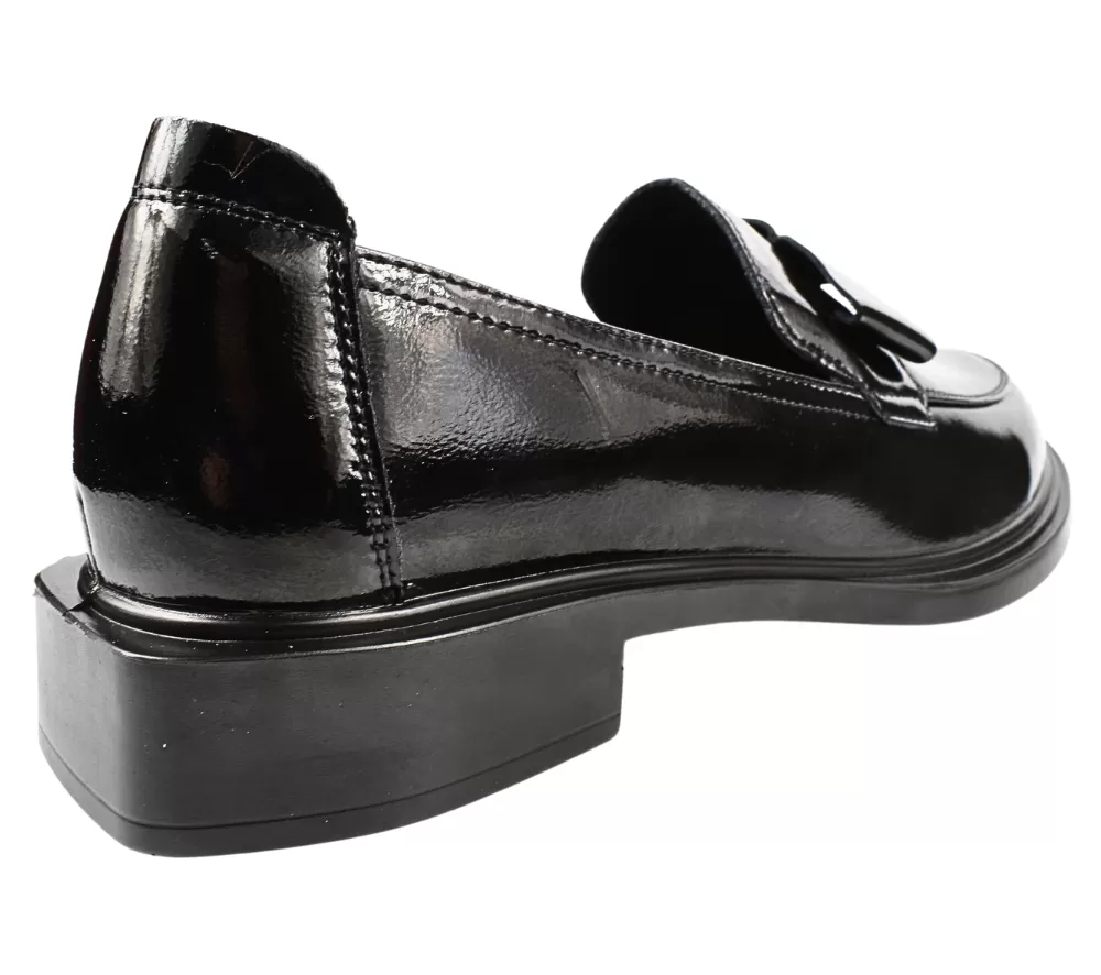 Pantofi casual, dama, FORMAZIONE 11520-11 negru, piele lacuita