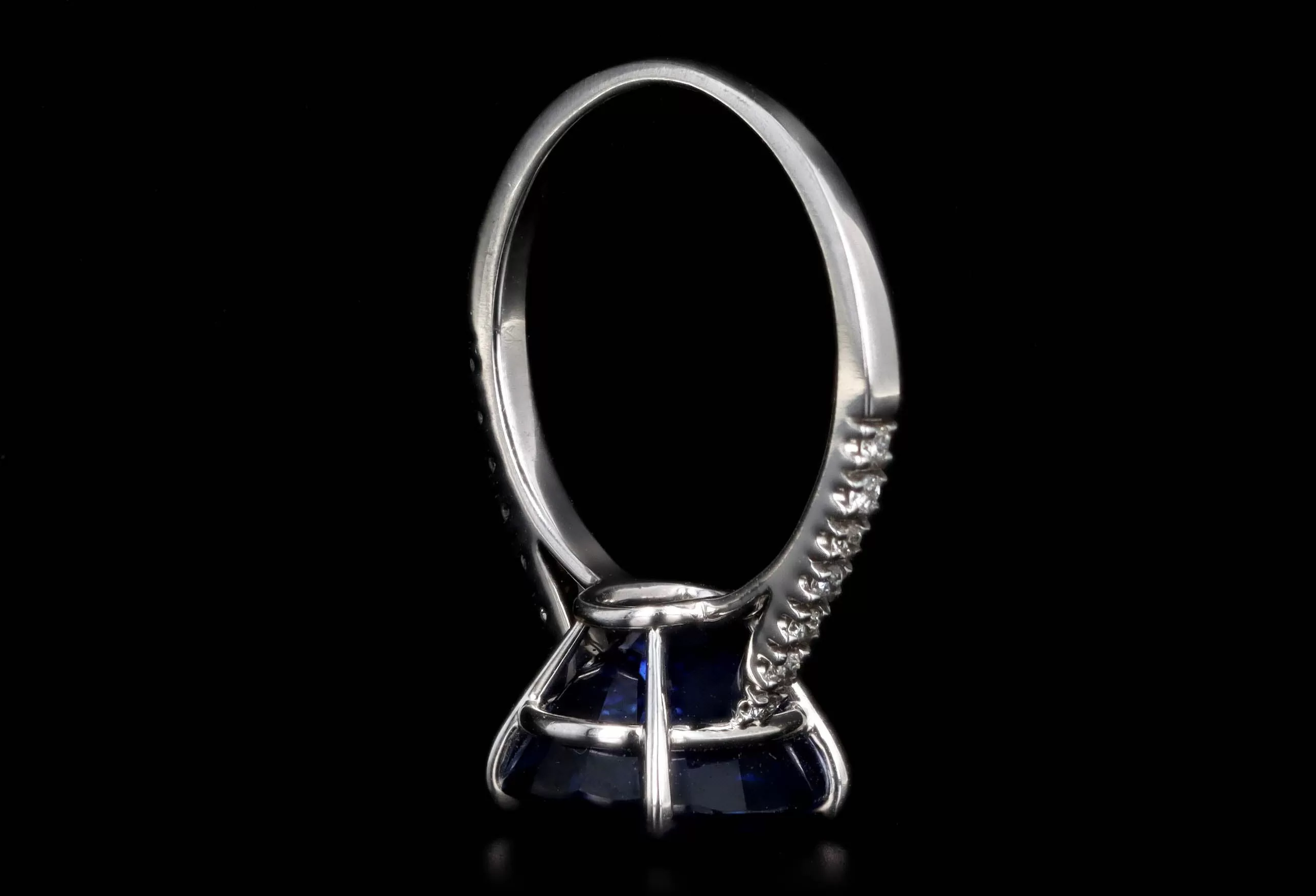 Platinum 6.25 Carat Oval Royal Blue Ceylon Natural Sapphire & Diamond Ring