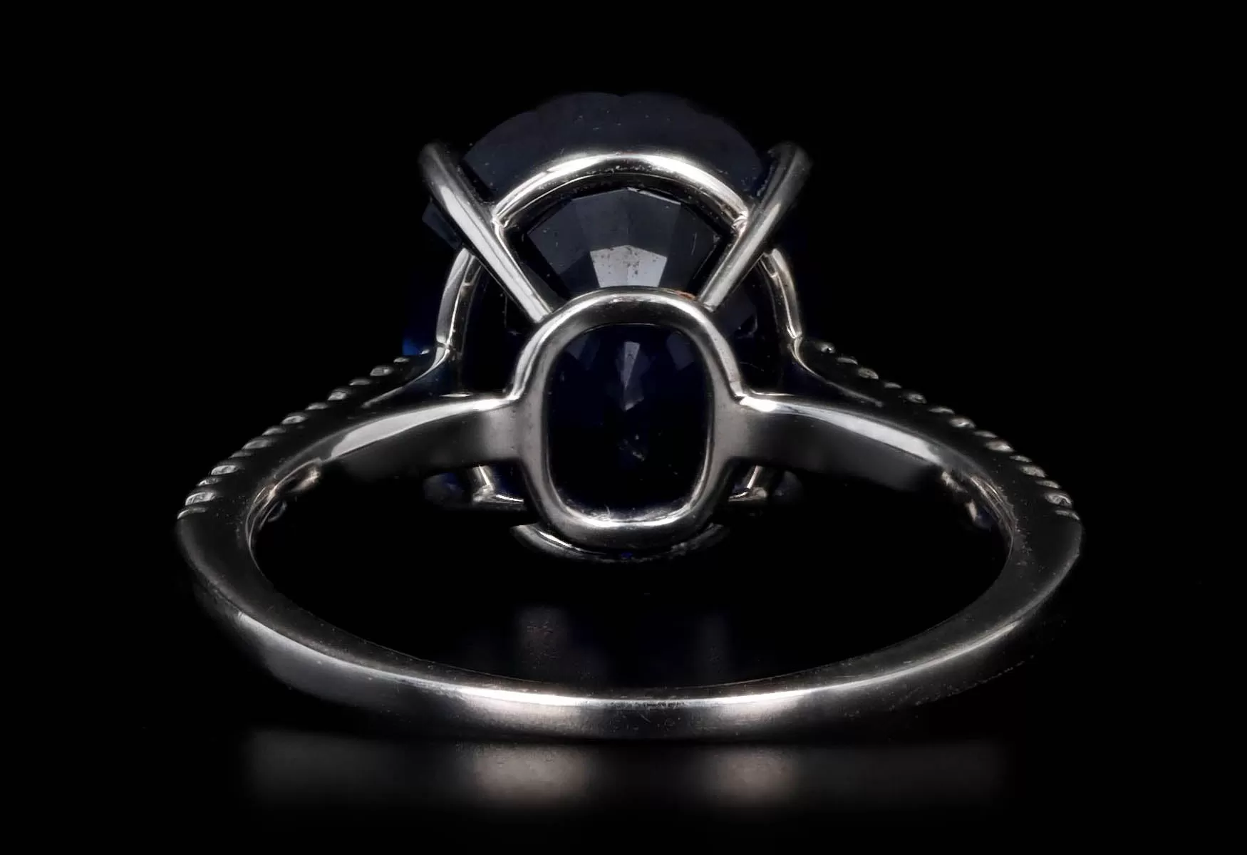 Platinum 6.25 Carat Oval Royal Blue Ceylon Natural Sapphire & Diamond Ring