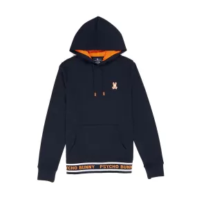 Psycho Bunny Mens Burks Popover Hoodie - Navy