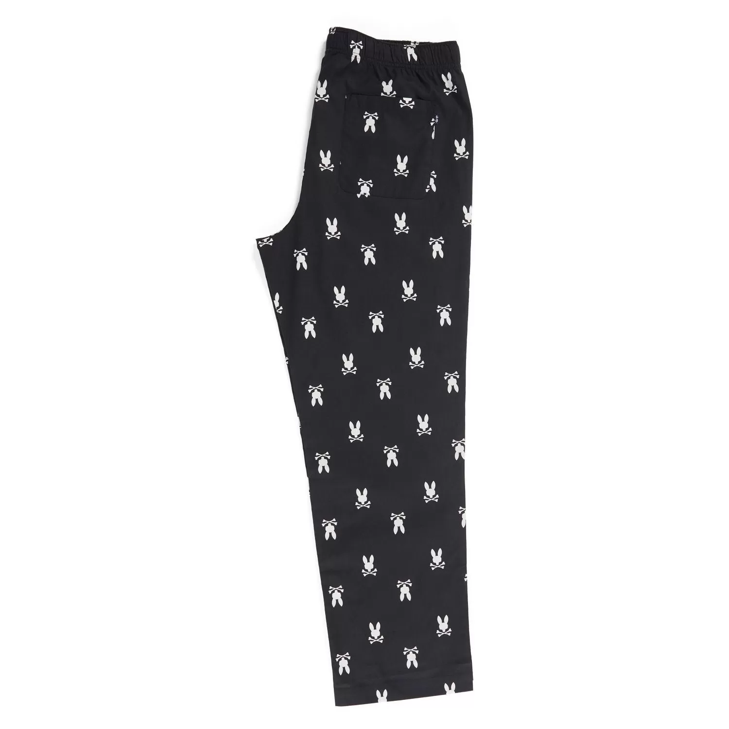 Psycho Bunny Mens Woven Poplin Lounge Pant - Black