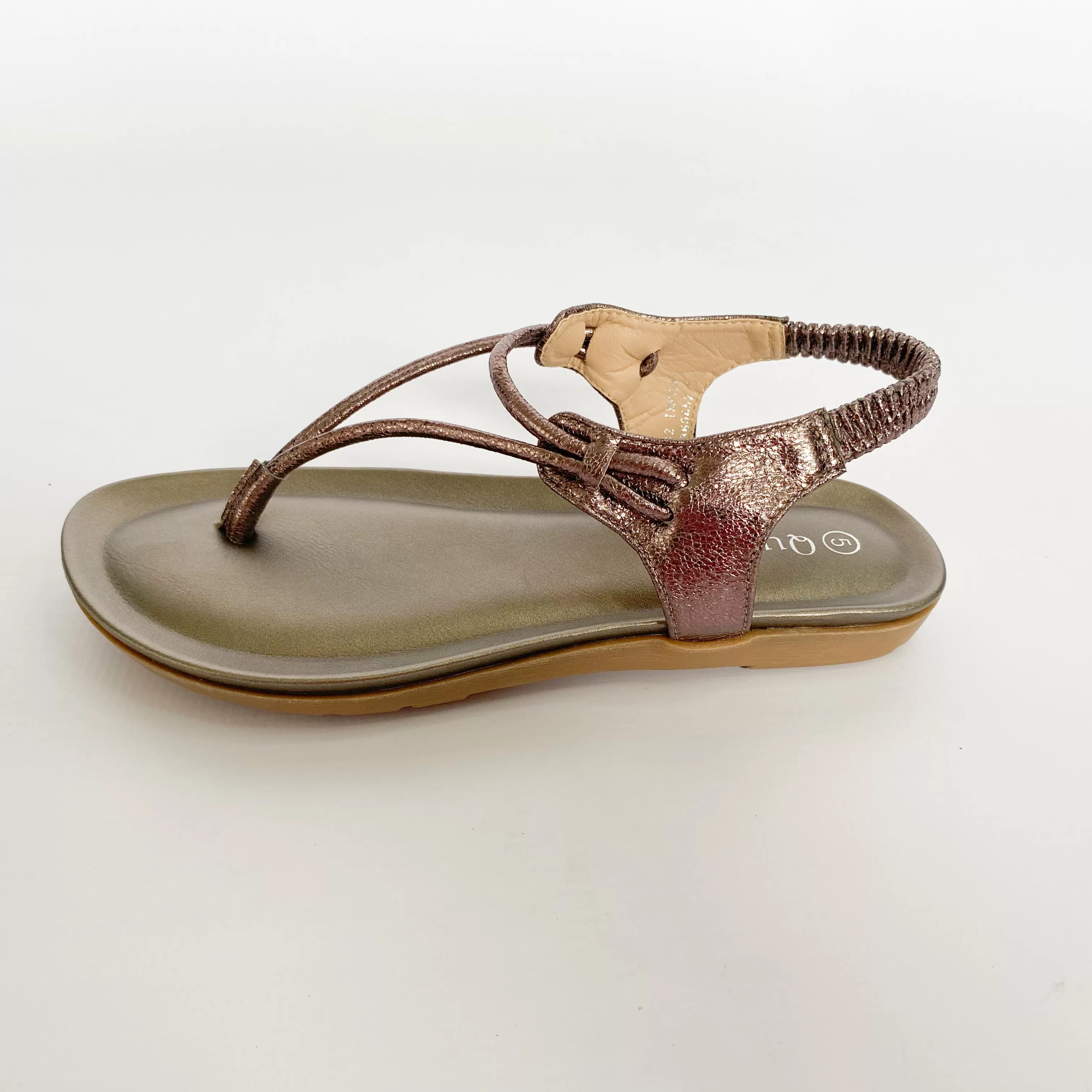 Queue pewter toe thong sandal