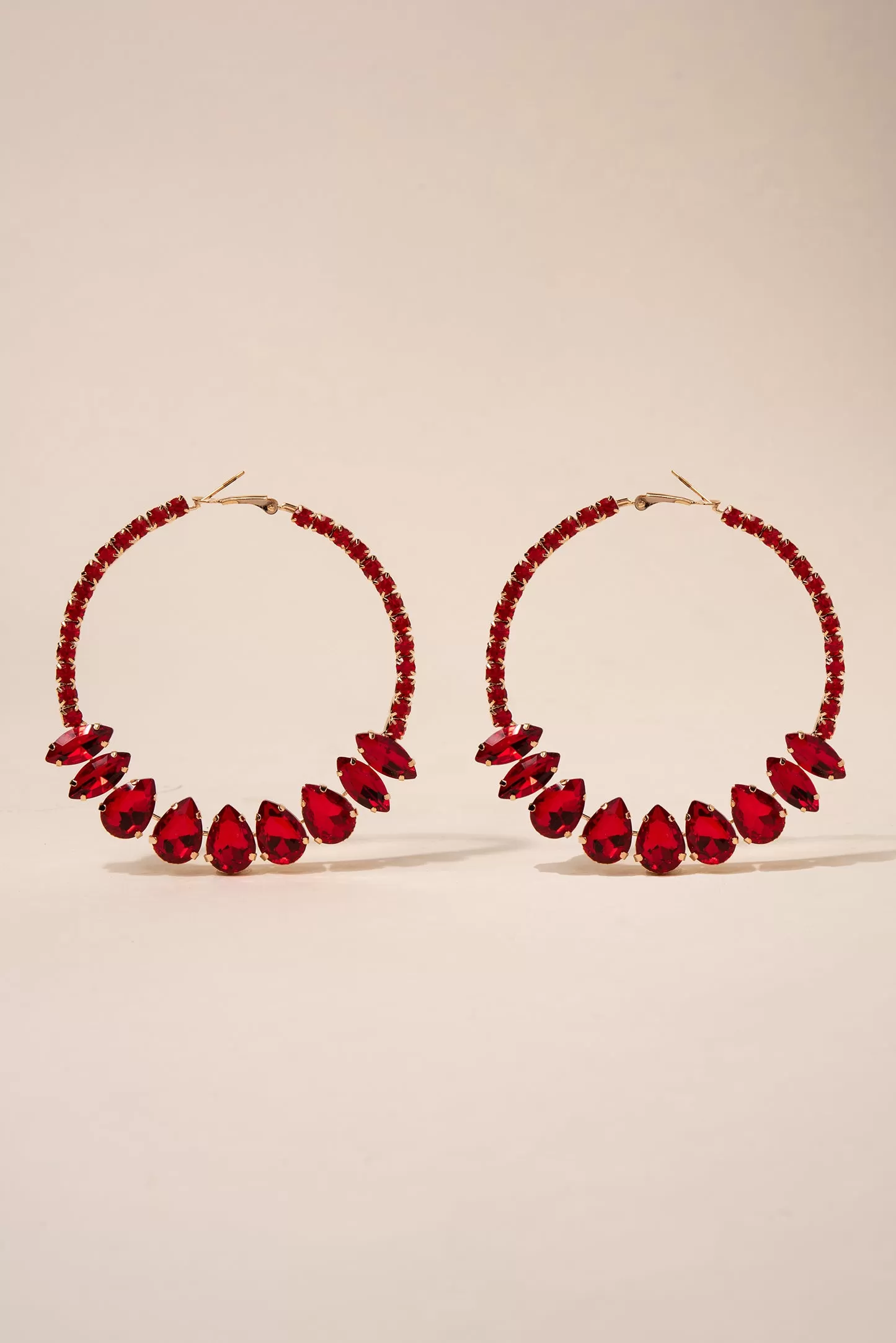 Rhinestone Embellished Hoop Earrings