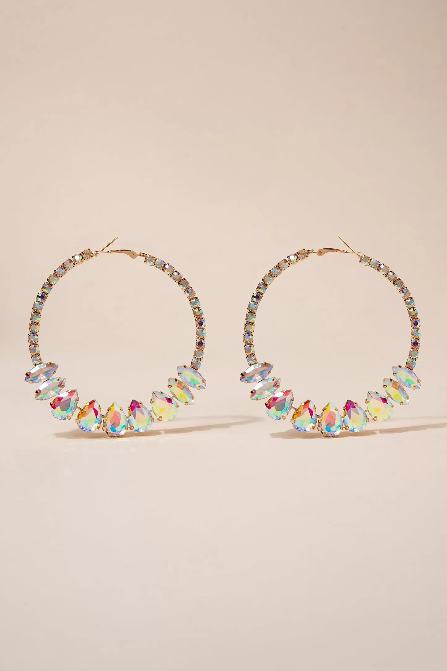 Rhinestone Embellished Hoop Earrings