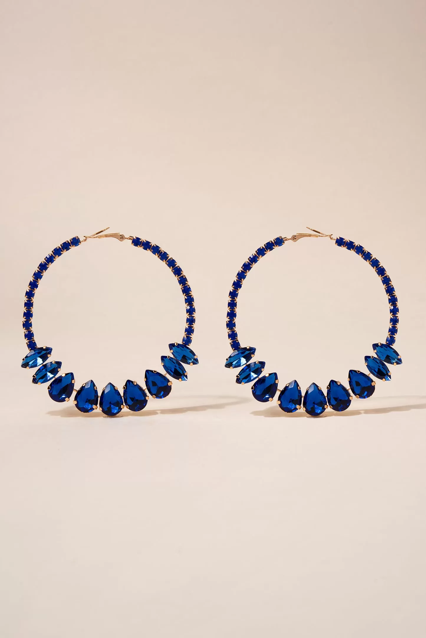 Rhinestone Embellished Hoop Earrings