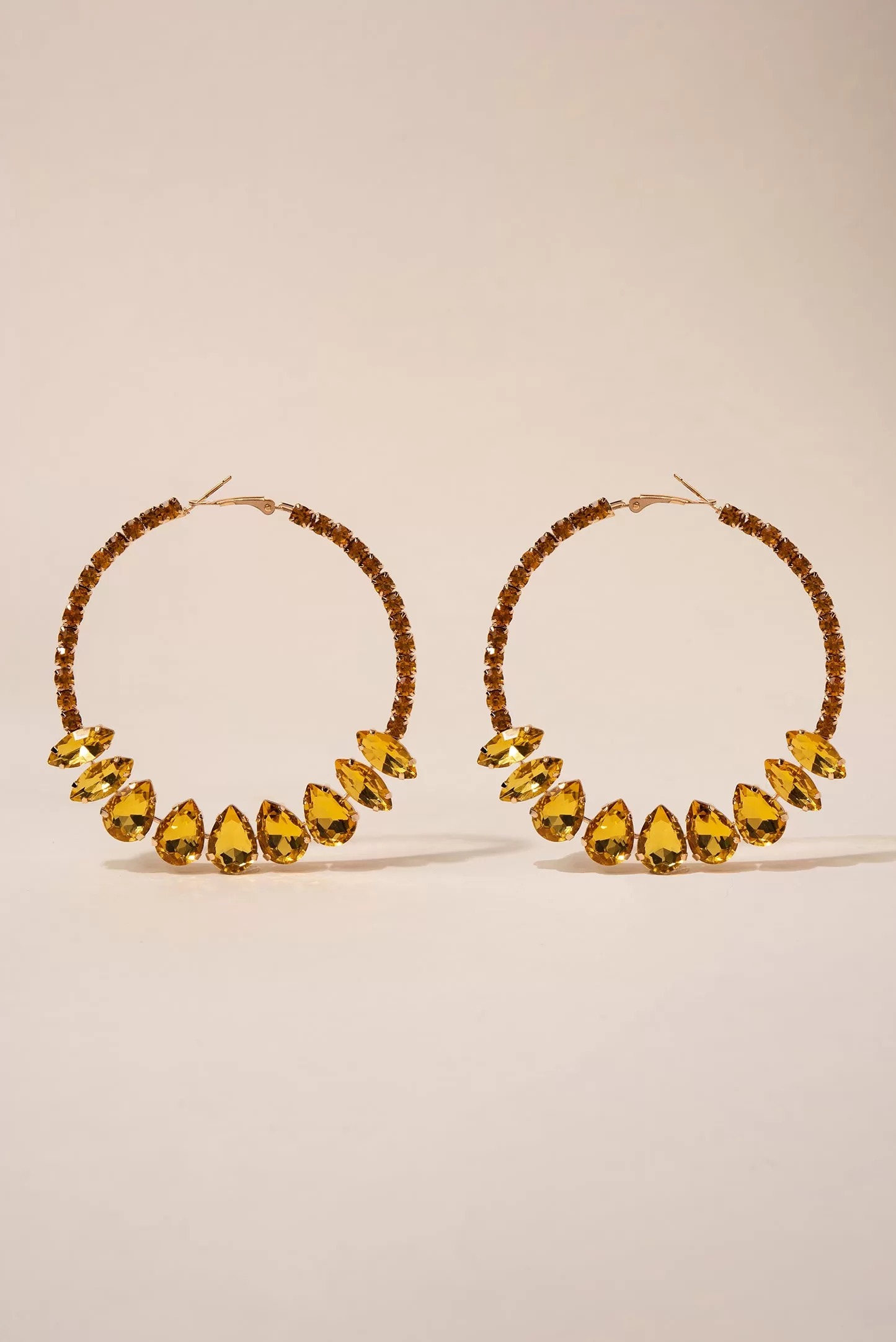 Rhinestone Embellished Hoop Earrings