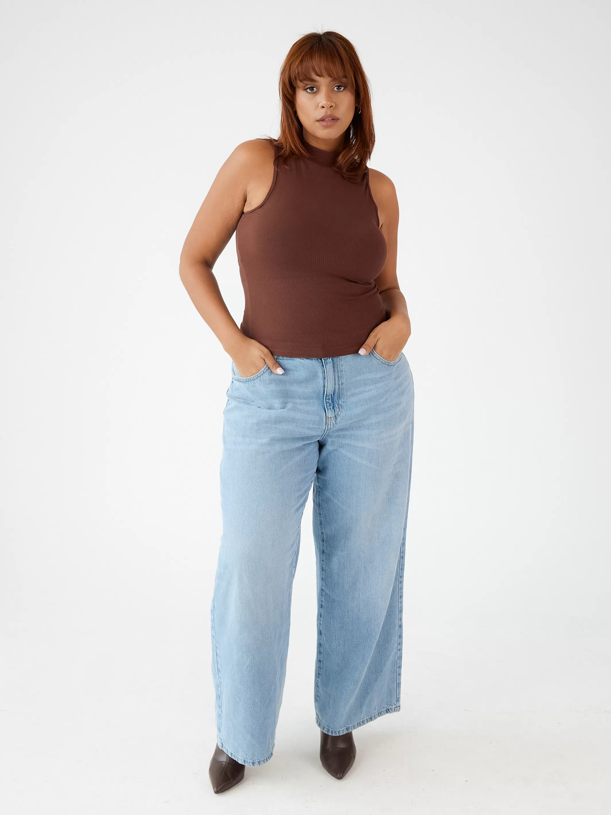 Ribbed Mock Neck Brami (Full Length)