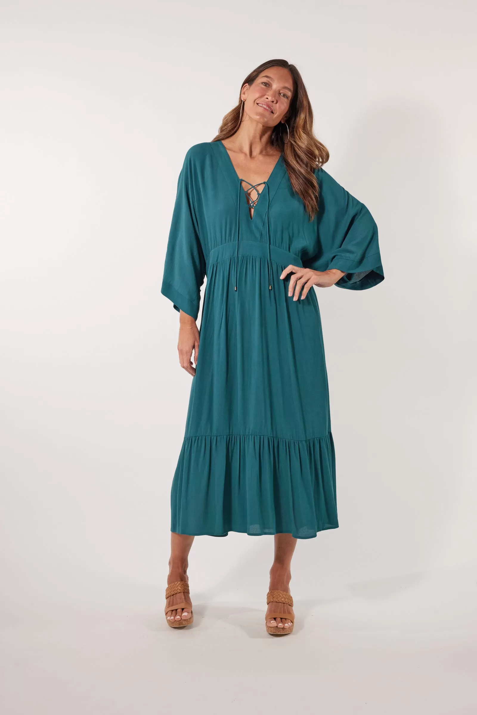 SALE - Botanical Relax Dress - Teal