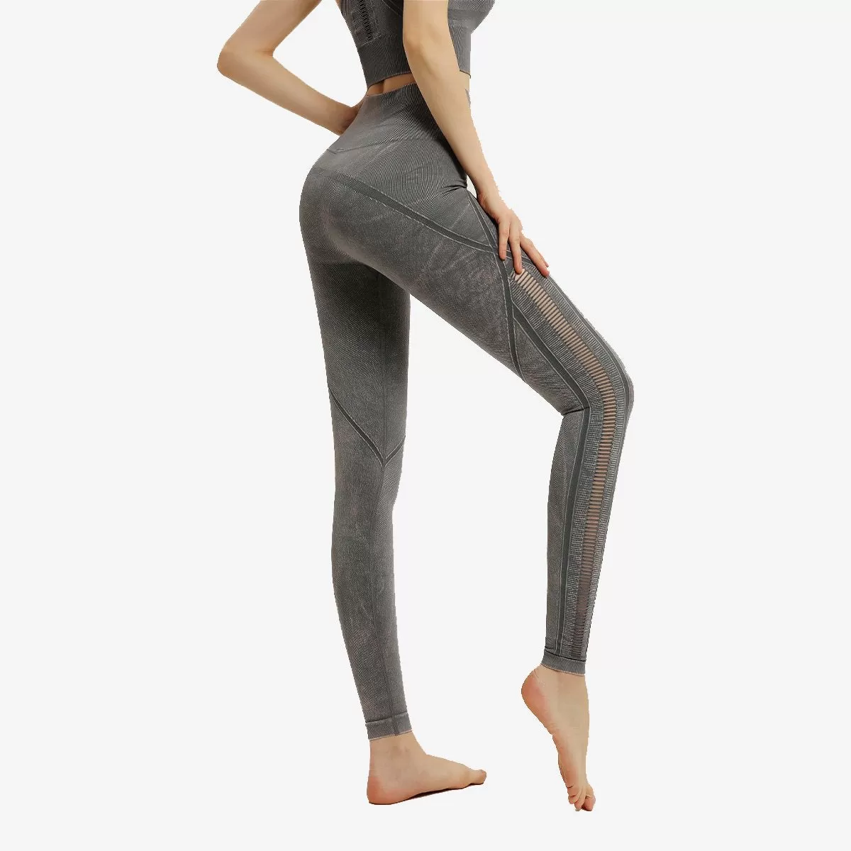 SALE - High Waist Side Mesh Insert Leggings