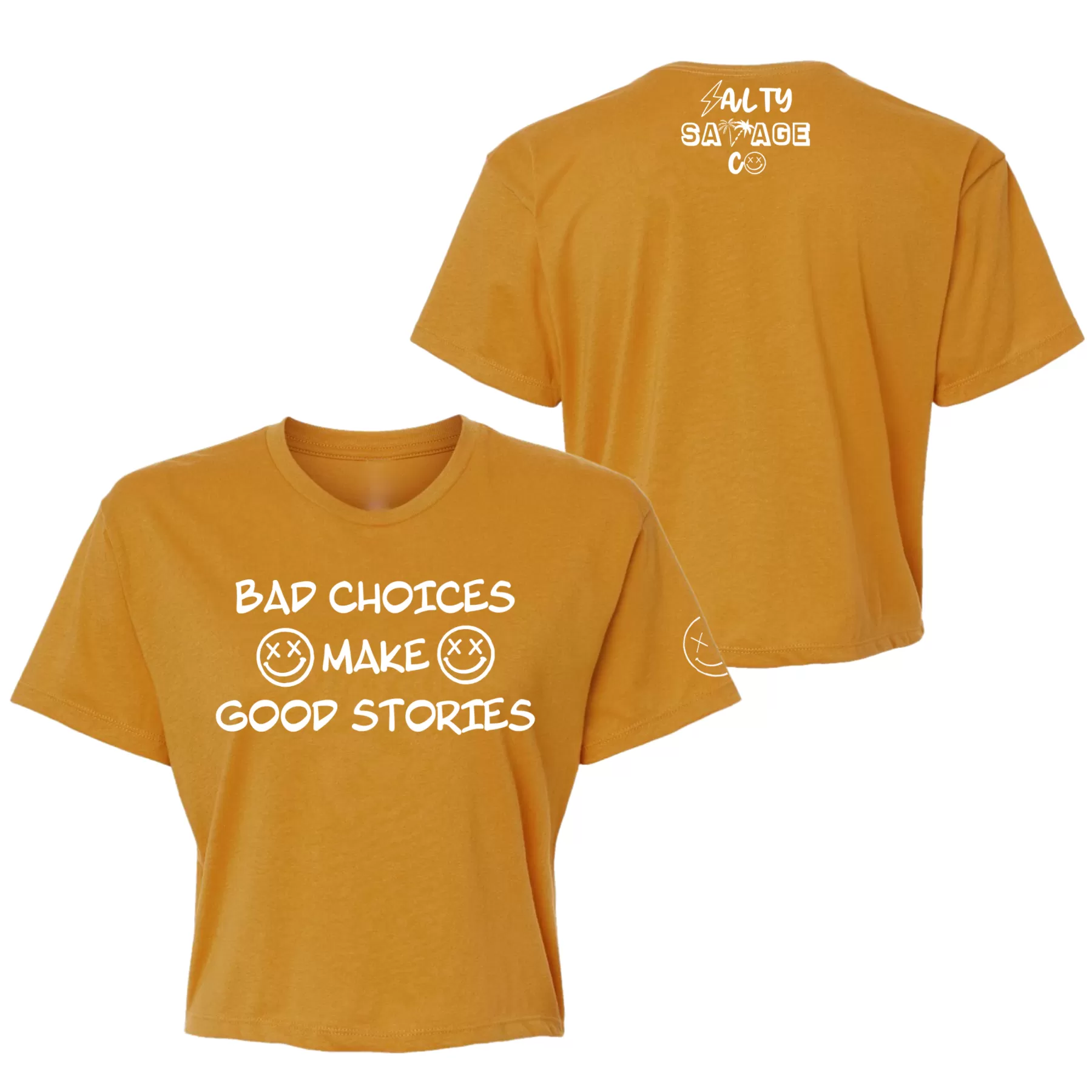 Salty Savage Ladies "BAD CHOICES" Performance Crop Tee