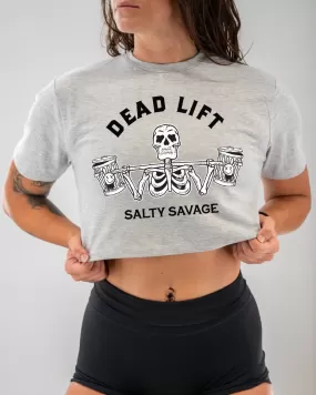 Salty Savage Ladies "Dead Lift" Performance Crop Tee