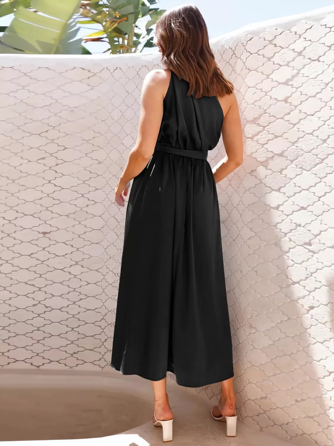 Sunset Vacation Single Shoulder Midi Dress