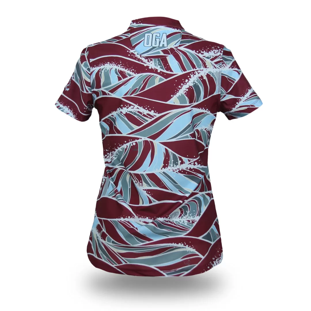 Swell Crimson Camo - OGA Ladies Polo - Crimson