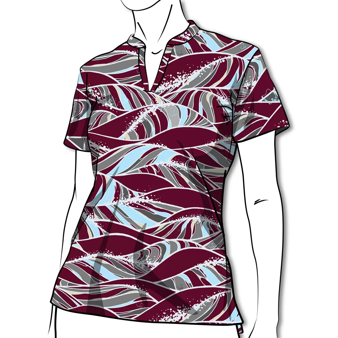 Swell Crimson Camo - OGA Ladies Polo - Crimson