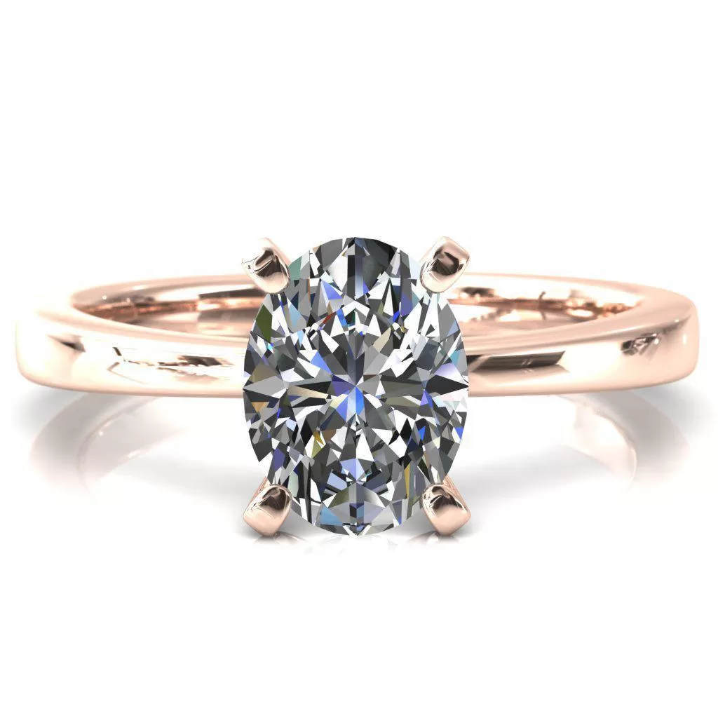 Tessa Oval Lab Grown Diamond 4 Prong Pitched Shoulders Solitaire Engagement Ring