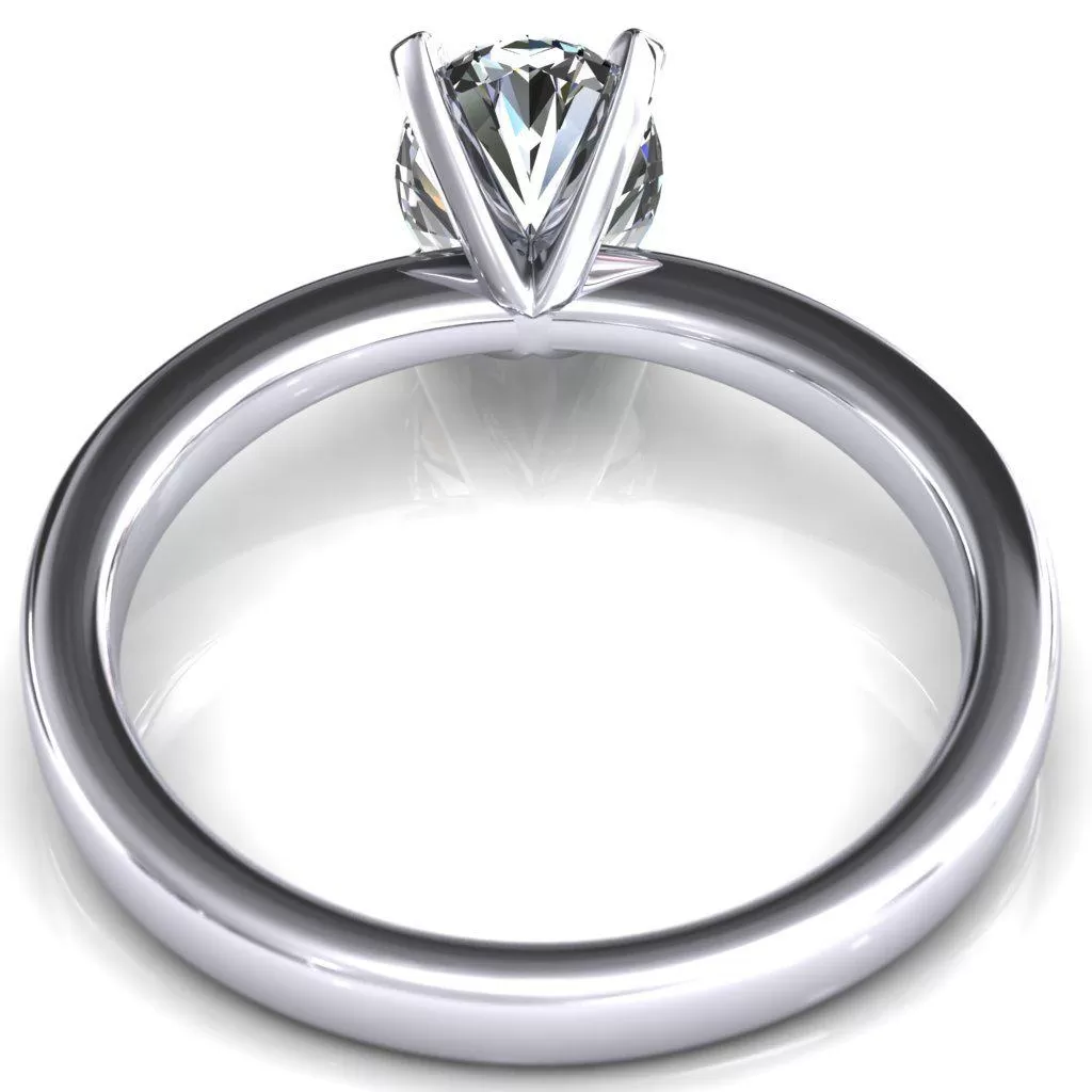 Tessa Oval Lab Grown Diamond 4 Prong Pitched Shoulders Solitaire Engagement Ring