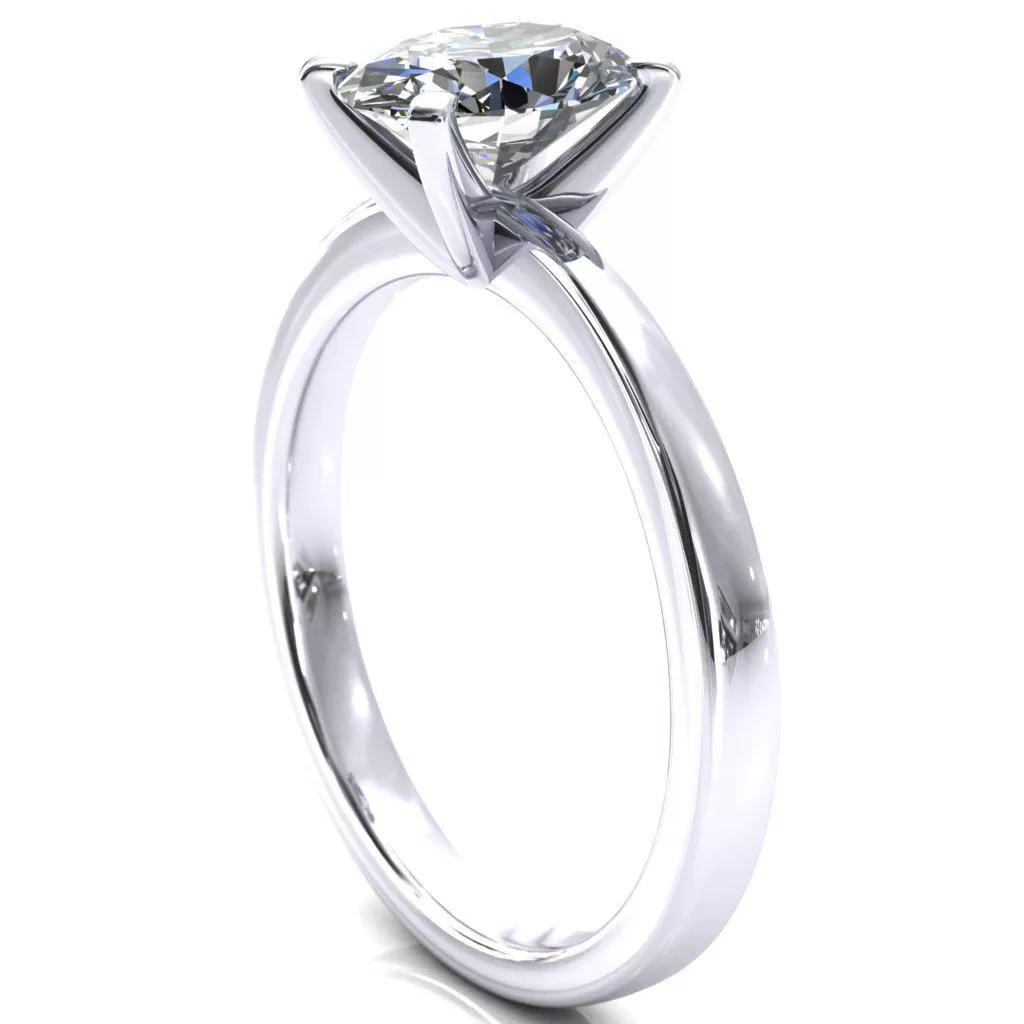 Tessa Oval Lab Grown Diamond 4 Prong Pitched Shoulders Solitaire Engagement Ring